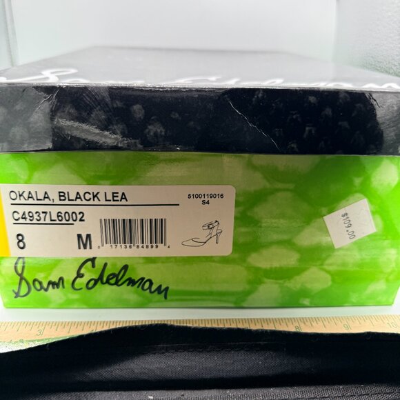 ✨ Sam Edelman “Okala” Black Leather Ankle Strap D’Orsay Heels – Size 8 – - Picture 2 of 12